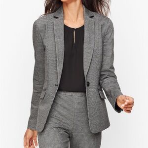 Talbots Classic Luxe Knit Houndstooth Blazer Jacket